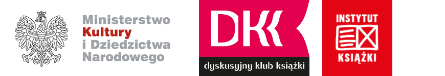 dkk logotypu klubu dyskusujnego, miniesterstwa kultury i dziedzictwa narodowego oraz instytutu książki