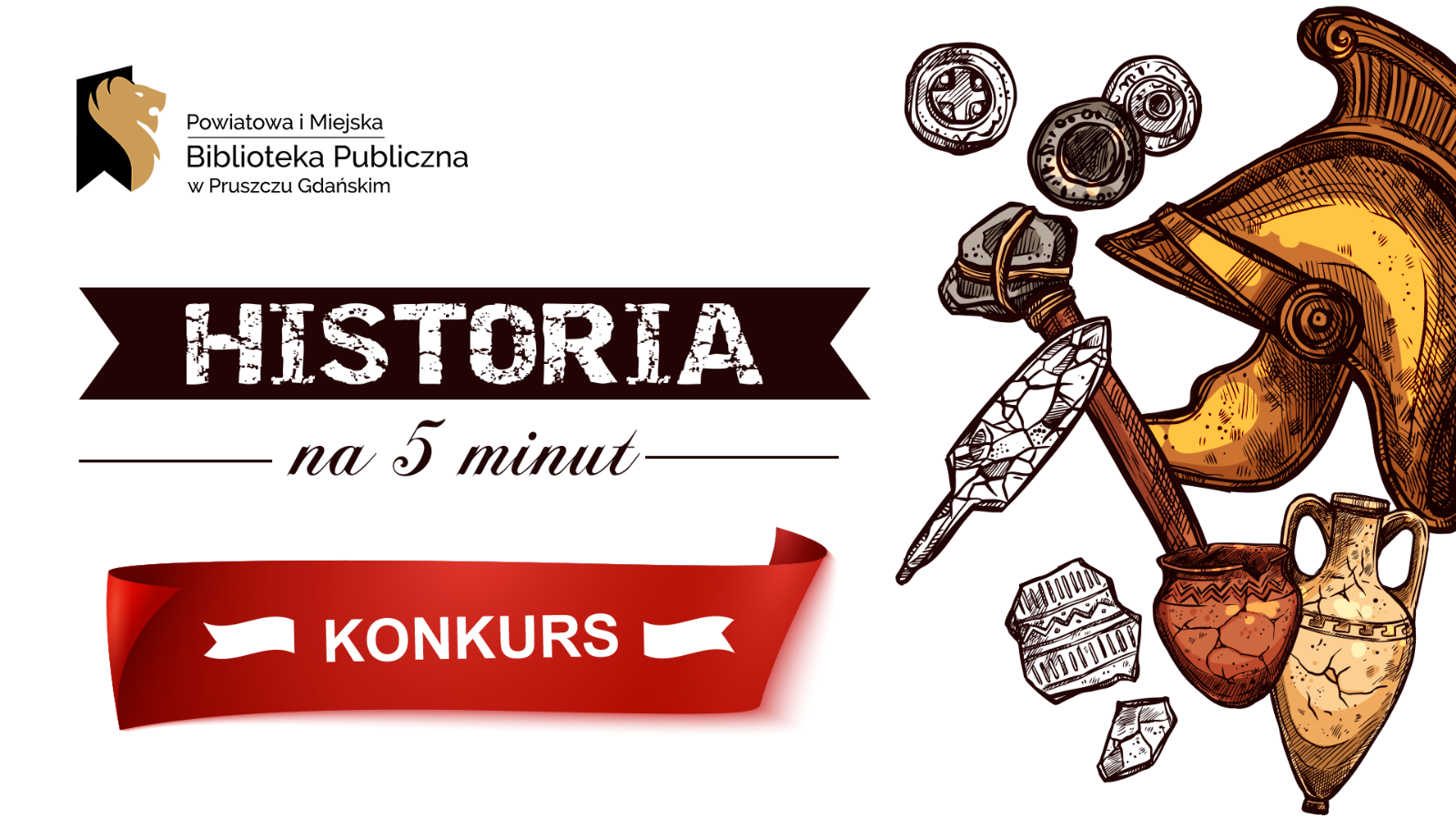 Grafika prezentująca informacje o konkursie Historia na 5 minut