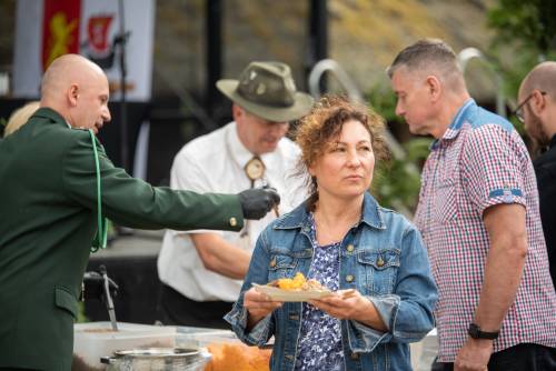 Uczestnicy podczas wydarzenia na Faktorii Handlowej w Pruszczu Gdańskim.