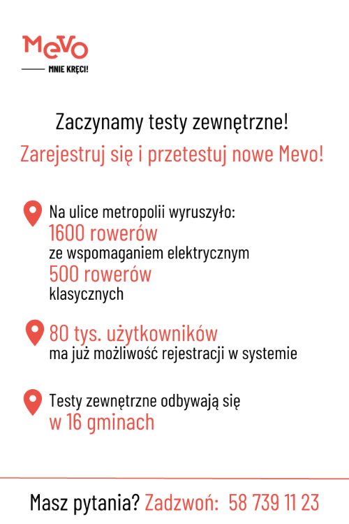 Zarejestruj się i przetestuj nowe Mevo.