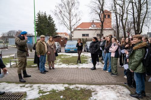 Spotkanie z młodzieżą z pruszczańskich szkół w związku z rocznicą wprowadzenia stanu wojennego.