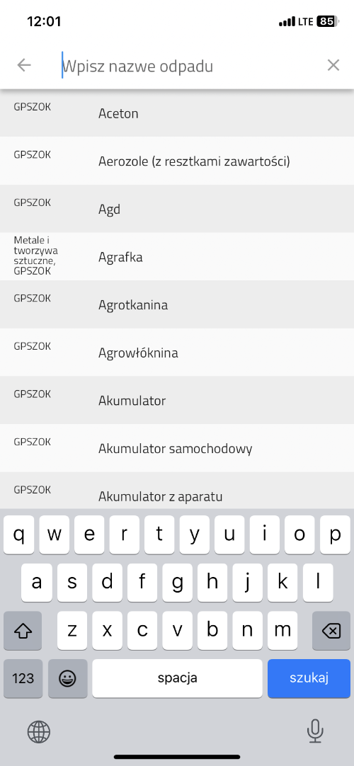 Aplikacja Mieszkam w Pruszczu harmonogram wywozu odpadów