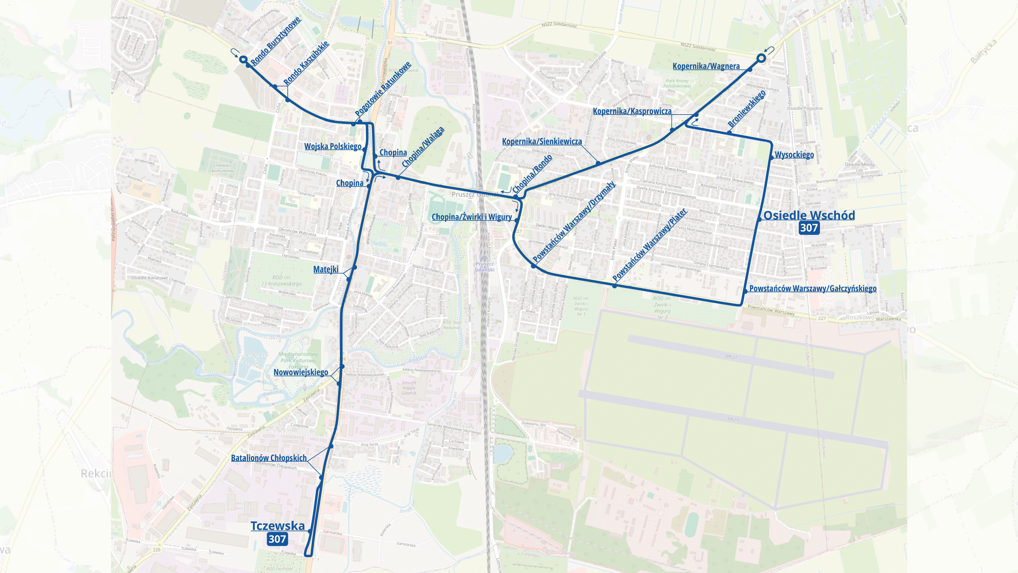 Bezpłatne przejazdy autobusami 107 i 307 w Pruszczu Gdańskim