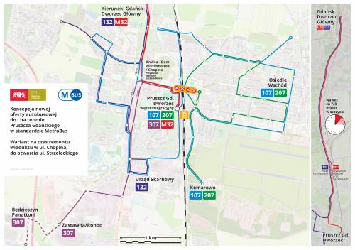 Przebieg wszystkich linii bez Strzeleckiego
