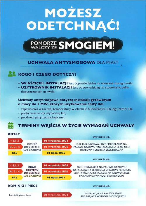 Ulotka Pomorze walczy ze smogiem