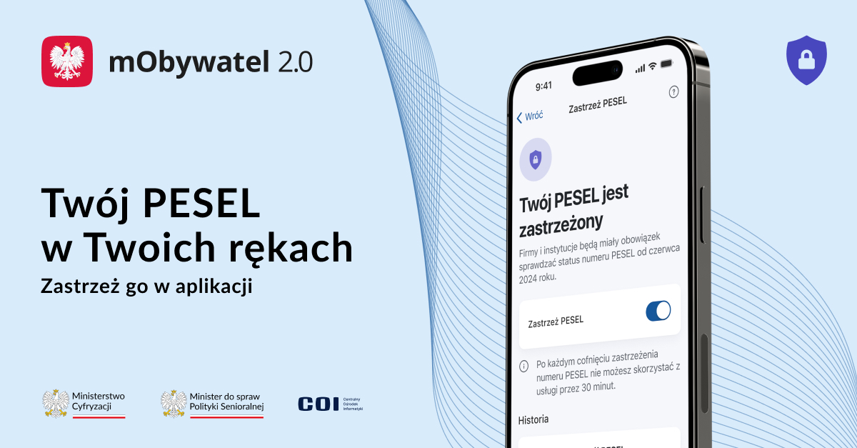 Usługa Zastrzeż PESEL w aplikacji mObywatel 2.0